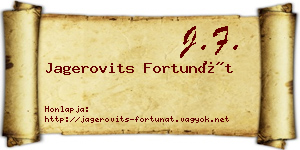 Jagerovits Fortunát névjegykártya