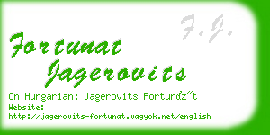 fortunat jagerovits business card